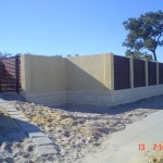 Limestone wall piers and bushbrush inserts